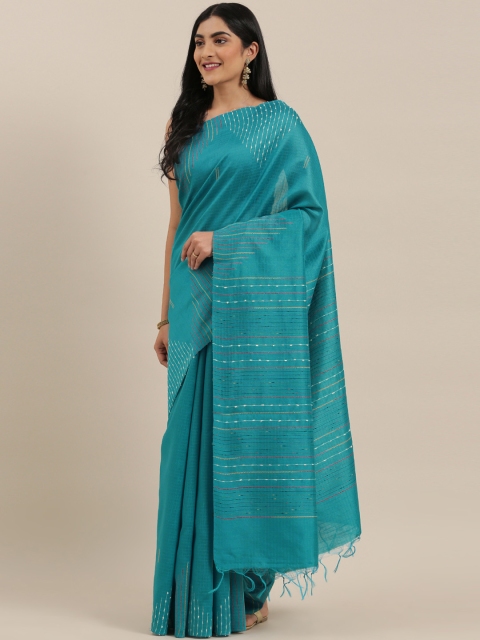 

The Chennai Silks Classicate Blue Embroidered Viscose Rayon Saree