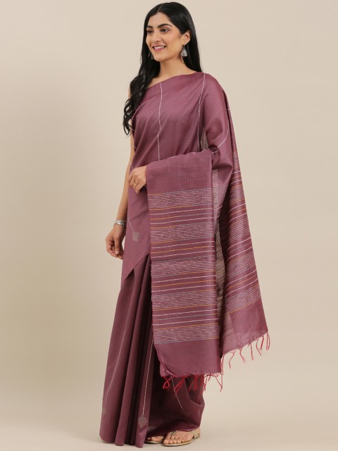 

The Chennai Silks Classicate Purple Striped Viscose Rayon Saree