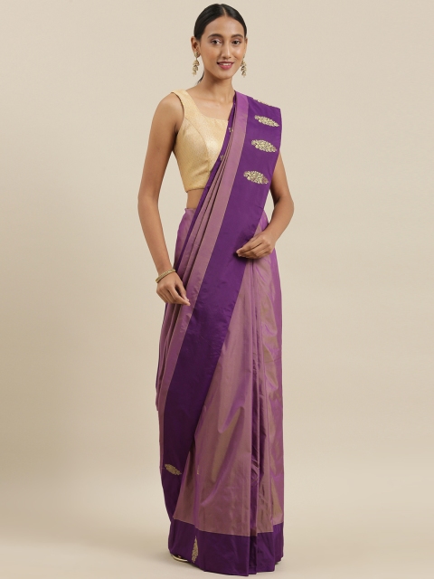 

The Chennai Silks Classicate Purple Pure Silk Solid Ilkal Saree