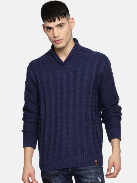 

Roadster Men Blue Solid Cardigan