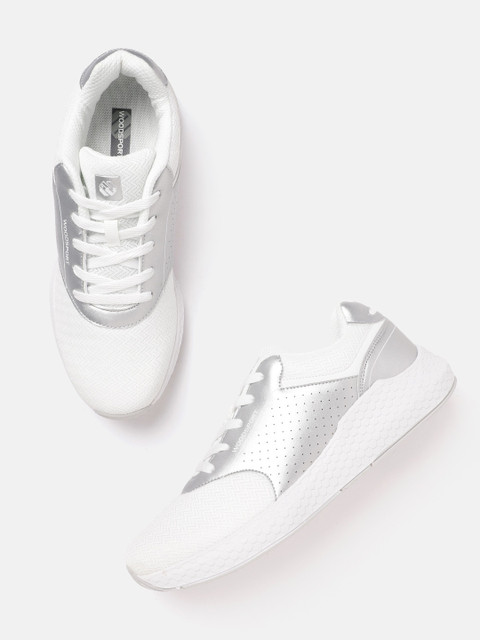 

Woodland Men White & Silver-Toned Colourblocked Sports Shoes