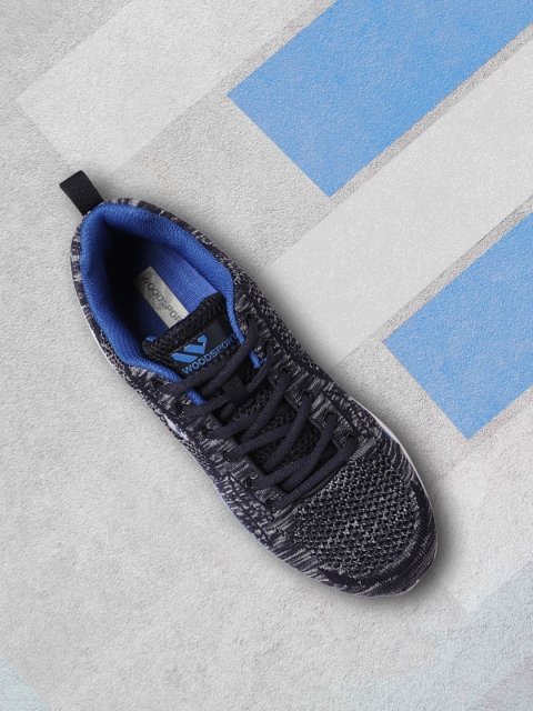 

Woodland Men Navy Blue & Grey Woven Design Sports Shoes