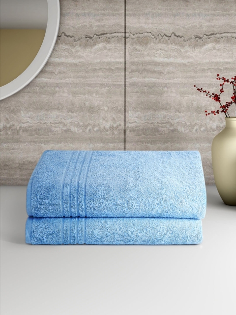 

Aura Unisex Set of 2 Blue Pure Cotton 450 GSM Bath Towels