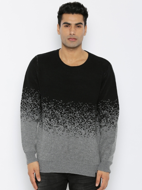 

Roadster Men Black Self-Design Sweater