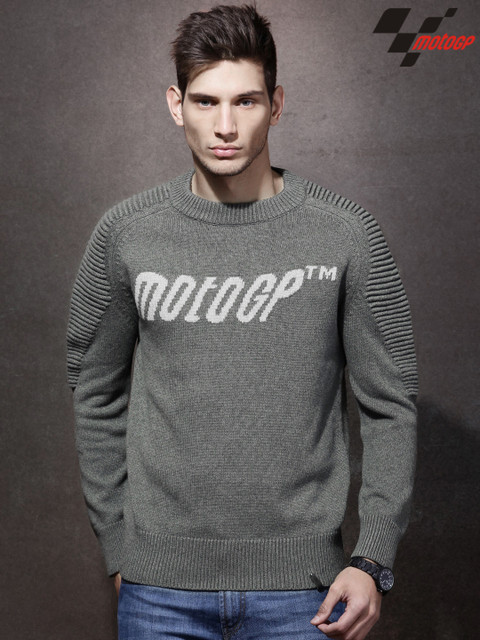 

Roadster Men Grey MotoGP Self-Design Sweater