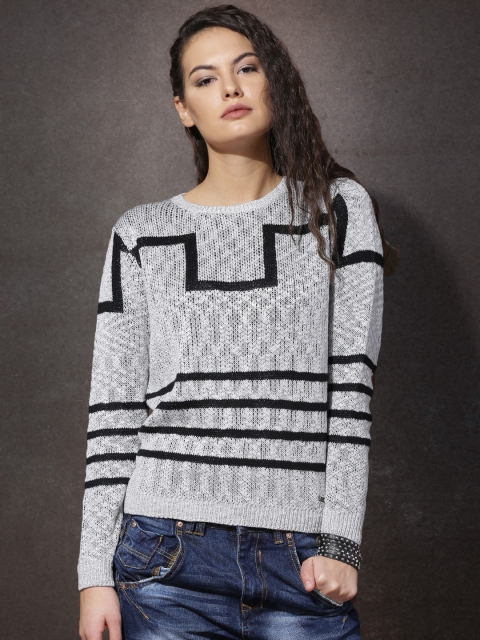 

Roadster Women Grey Patterned Sweater