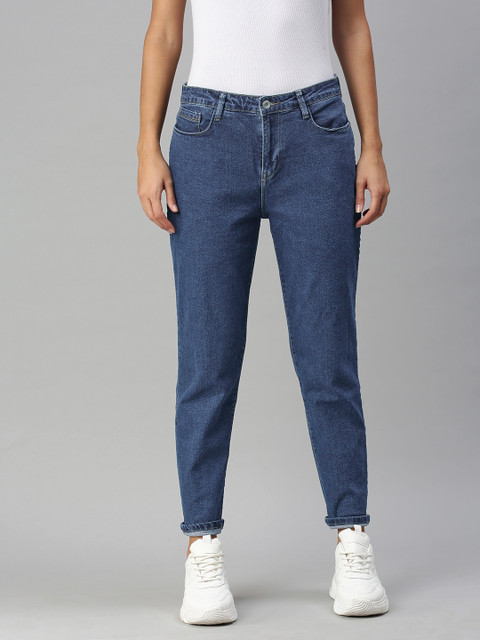 

ether Women Blue Boyfriend Fit Stretchable Jeans