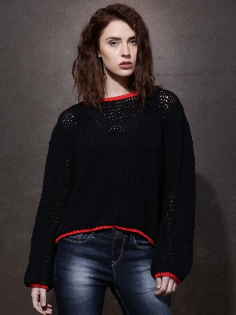 

Roadster Black Open-Knit Sweater