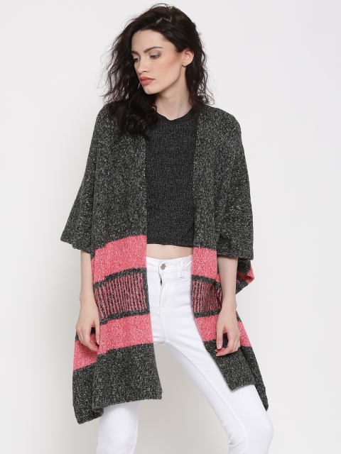 

Roadster Charcoal Grey Striped Detail Kaftan Shrug