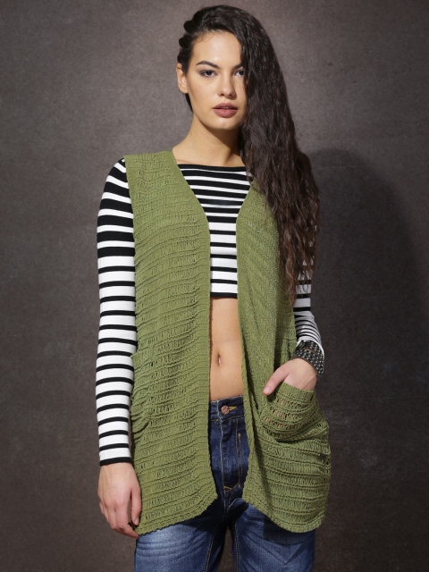 

Roadster Green Patterned Shrug