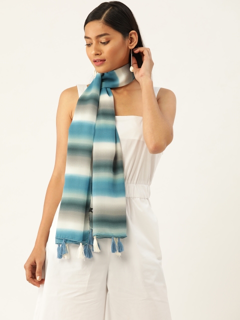 

Trend Arrest Women Blue & White Striped Scarf