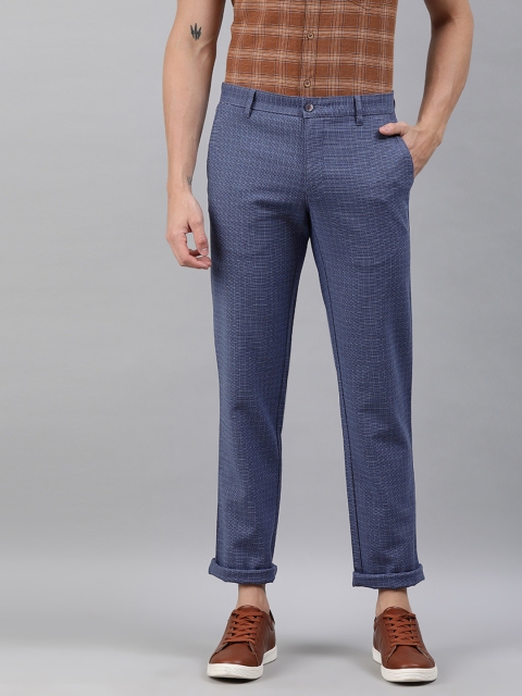 

Louis Philippe Sport Men Blue Tapered Fit Checked Regular Trousers
