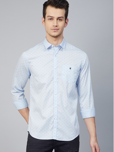 

Louis Philippe Sport Men Blue Super Slim Fit Ditsy Print Casual Shirt