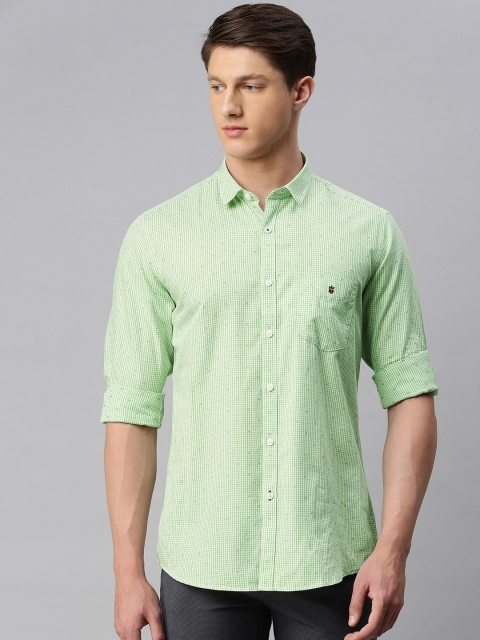 

Louis Philippe Sport Men Green & White Slim Fit Checked Casual Shirt