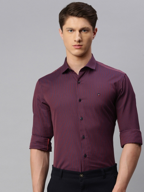 

Louis Philippe Sport Men Pink & Blue Slim Fit Striped Semiformal Shirt