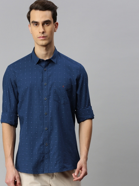 

Louis Philippe Sport Men Navy Blue Slim Fit Checked Casual Shirt