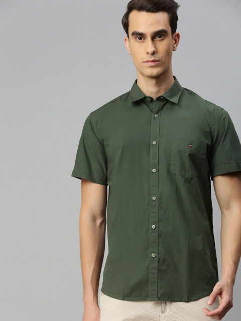 

Louis Philippe Sport Men Olive Green Slim Fit Solid Casual Shirt