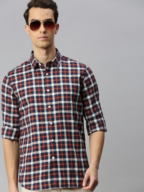 

Louis Philippe Sport Men Red & White Super Slim Fit Checked Casual Shirt