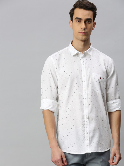 

Louis Philippe Sport Men White Super Slim Fit Printed Casual Shirt