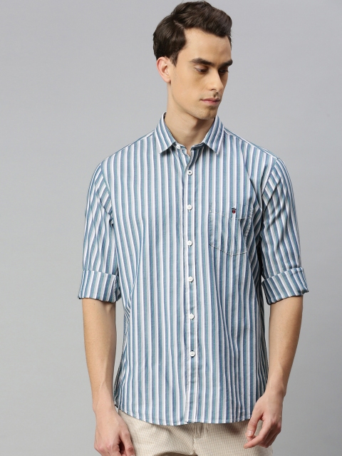 

Louis Philippe Sport Men Blue & White Slim Fit Striped Casual Shirt