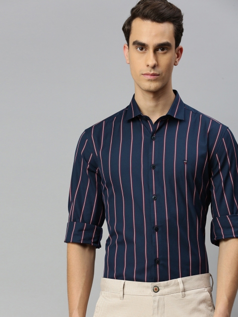 

Louis Philippe Sport Men Navy Blue & Red Slim Fit Striped Casual Shirt