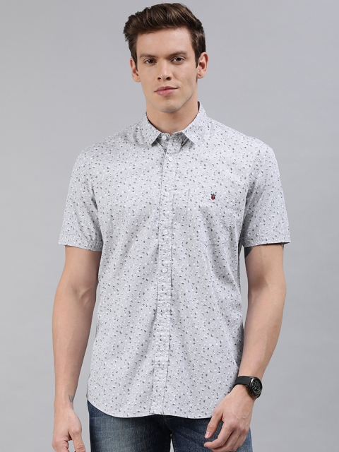 

Louis Philippe Jeans Men Grey Slim Fit Printed Casual Shirt