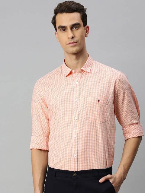 

Louis Philippe Sport Men Orange & White Slim Fit Printed Pure Cotton Casual Shirt