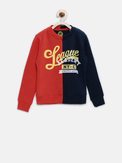 

YK Boys Red & Navy Colourblocked Sweatshirt