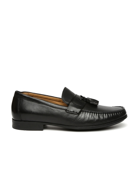 

JOHNSTON & MURPHY Men Black Leather Cresswell Semiformal Slip-Ons