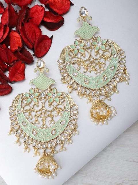 

Rubans Gold-Plated Contemporary Chandbalis