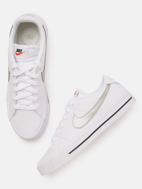 

Nike Women White Leather COURT LEGACY Sneakers