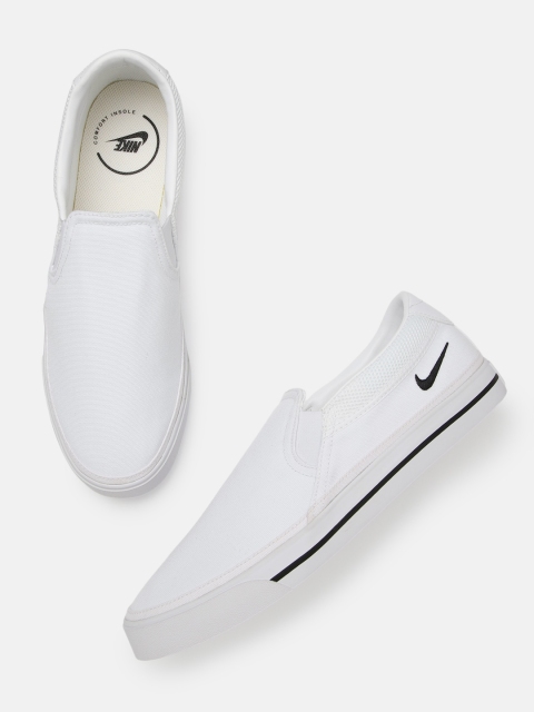 

Nike Men White COURT LEGACY Slip-On Sneakers