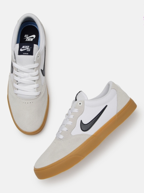 

Nike Unisex White CHRON Solarsoft Leather Skateboarding Shoes