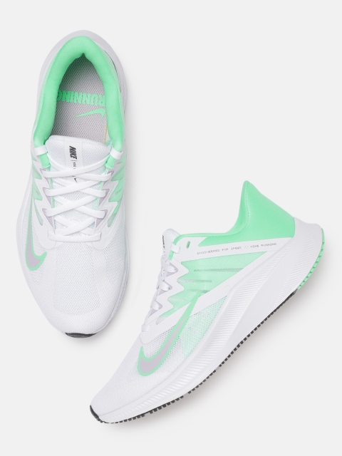 

Nike Women White & Turquoise Blue QUEST 3 Running Shoes