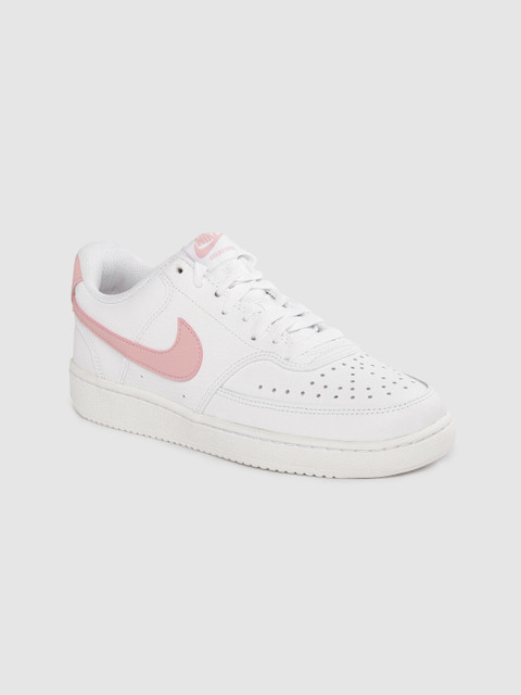 

Nike Women White Leather Perforated Court Vision Low Sneakers
