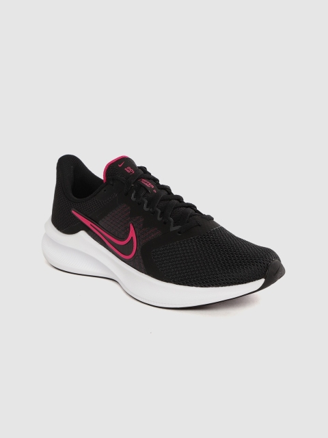 

Nike Women Black & Pink Downshifter 11 Woven Design Running Shoes