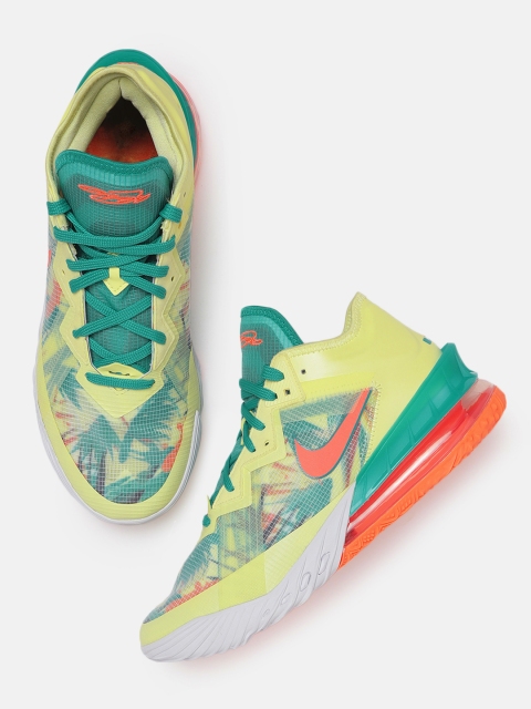 

Nike Unisex Green LEBRON XVIII LOW Basketball Shoes