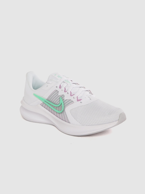 

Nike Women White & Green Downshifter 11 Woven Design Running Shoes