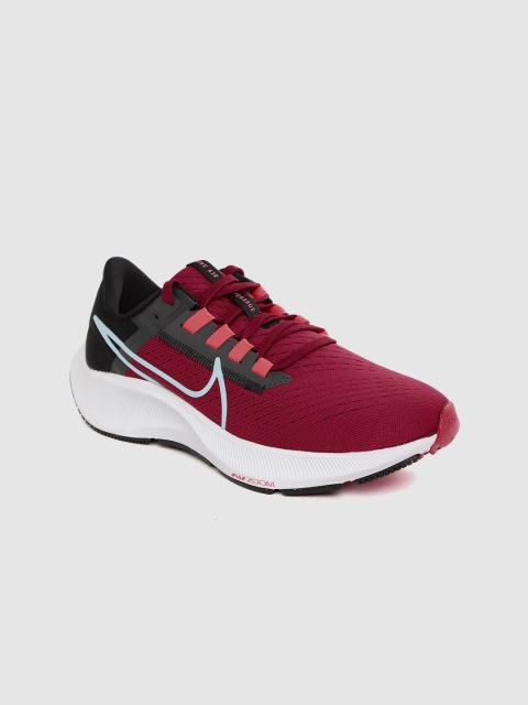 

Nike Women Maroon & Black Air Zoom Pegasus 38 Woven Design Running Shoes