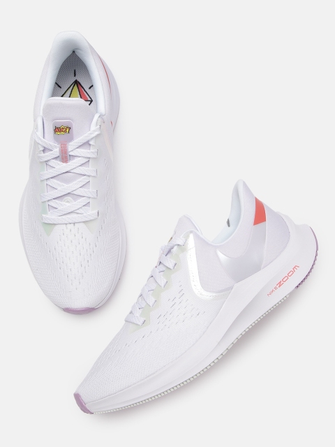 

Nike Women White ZOOM WINFLO 6 Running Shoes