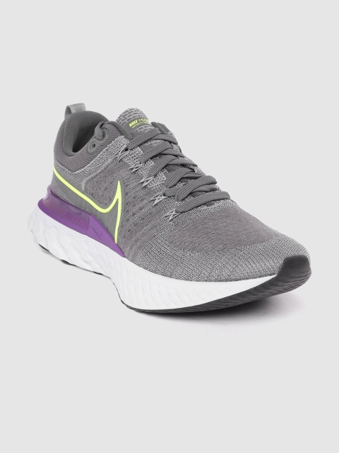 

Nike Men Grey React Infinity Flyknit 2 Running Shoes