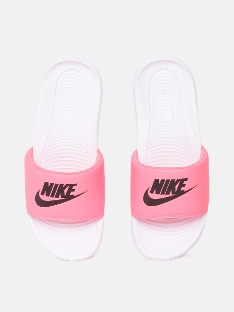 

Nike Women White & Pink Printed VICTORI Sliders