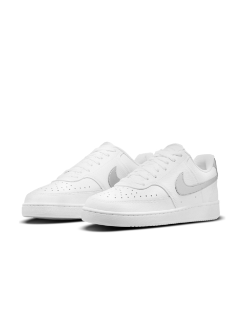 

Nike Women White Court Vision Low Leather Perforated Sneakers