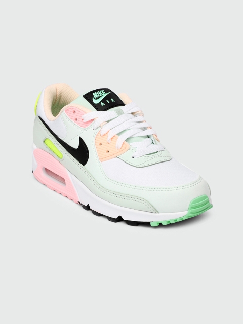 

Nike Women White AIR MAX 90 Colourblocked Sneakers