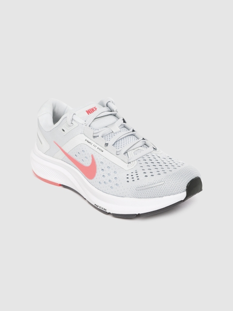 

Nike Women White Woven Design Air Zoom Structure 23 Running Shoes