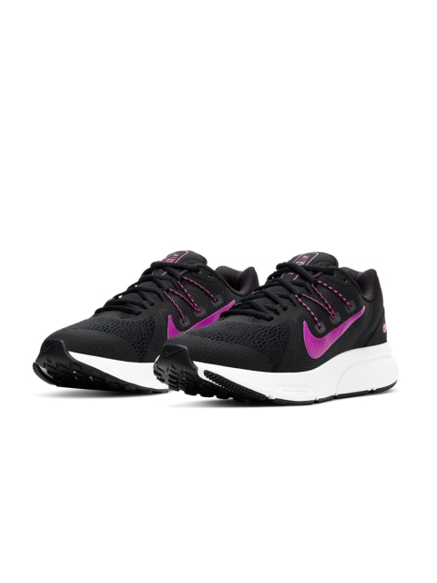 

Nike Women Black Woven Design Zoom Span 3 Running Shoes