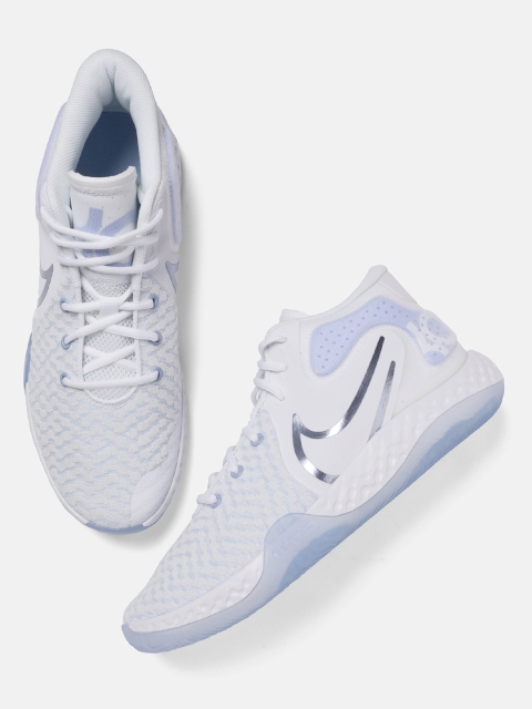 

Nike Unisex White KD TREY 5 VIII EP Mid-Top Basketball Shoes