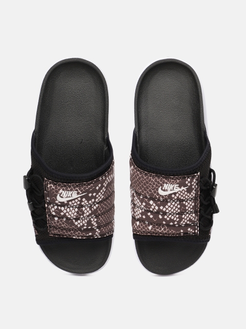 

Nike Women Brown & Black Animal Printed ASUNA Sliders