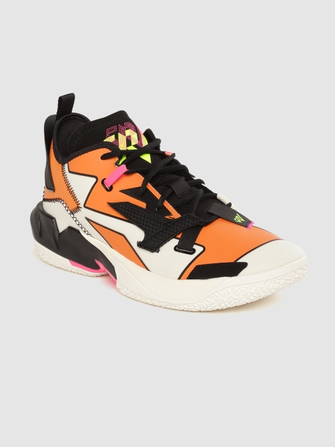 

Nike Men Orange & White Colourblocked Why Not Zero.4 PF Basketball Shoes