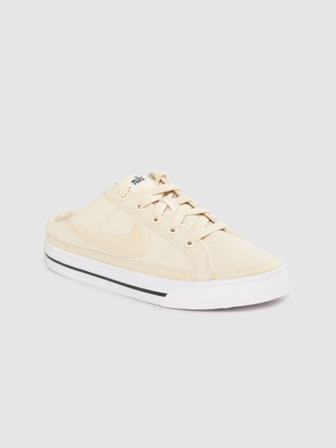 

Nike Women Cream-Coloured Solid Court Legacy Mule Sneakers